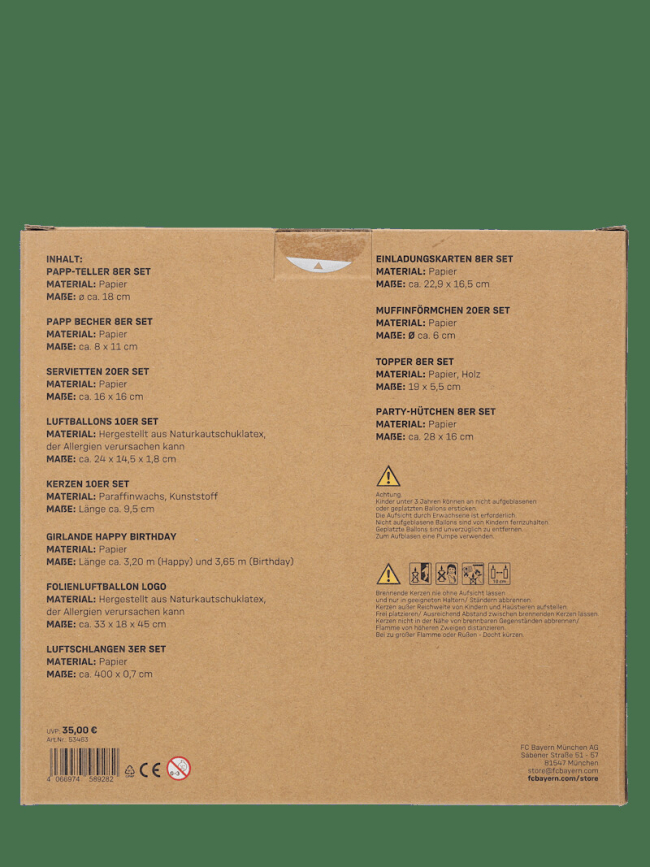 Набор для дня рождения, 12 предметов.