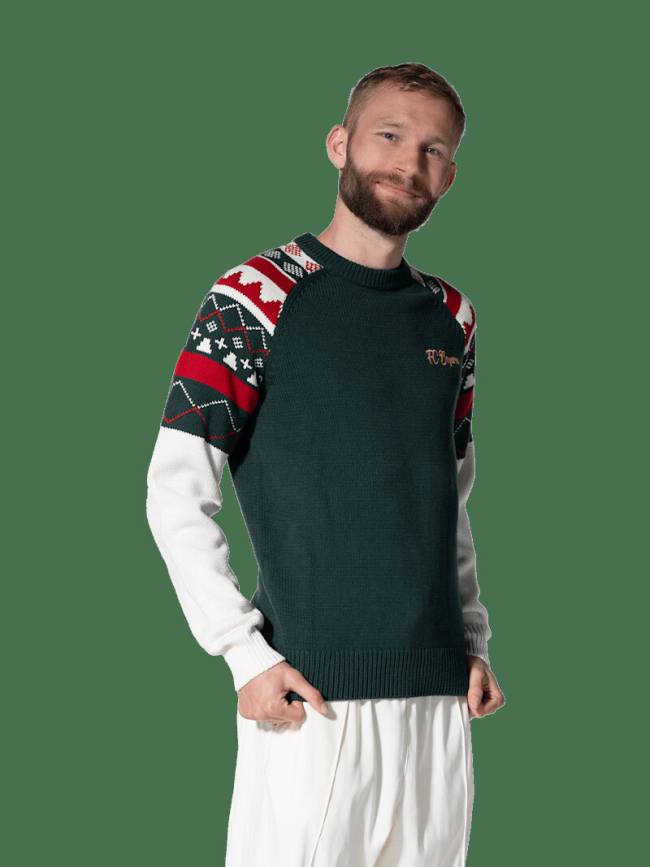 Вязаный свитер унисекс зима